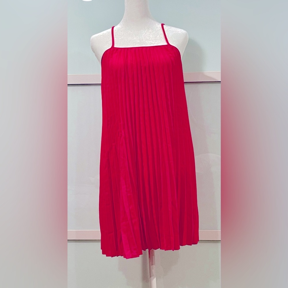 BCBGeneration pleated slip dress, hot pink, size S